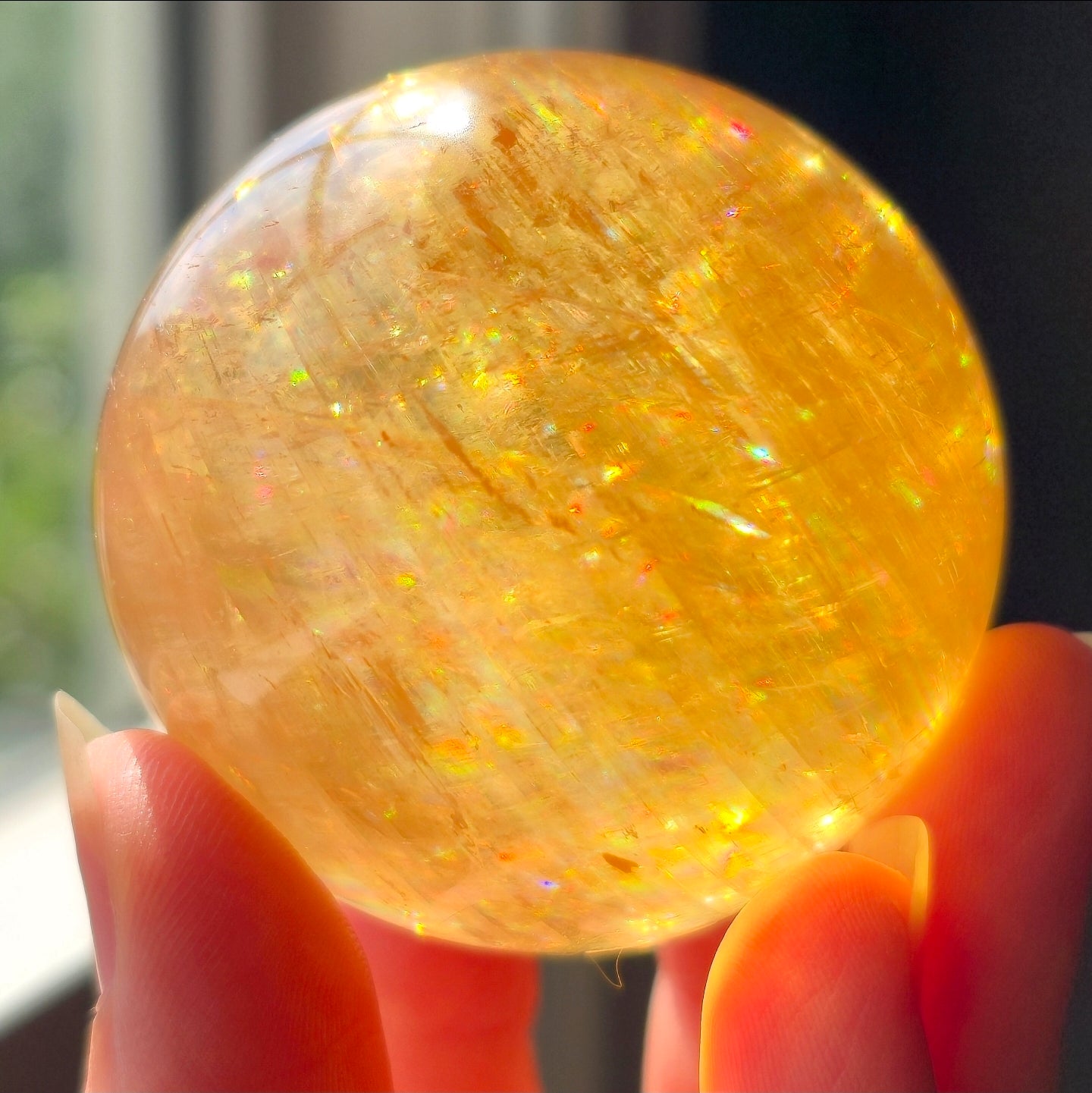 HQ Optical Honey Calcite Sphere 🌈