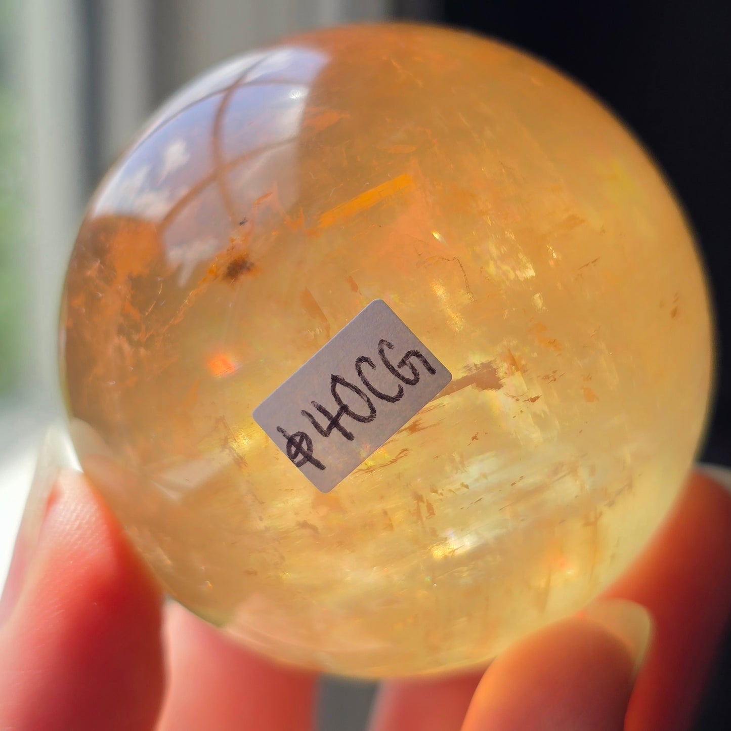 Optical Honey Calcite Sphere 🌈