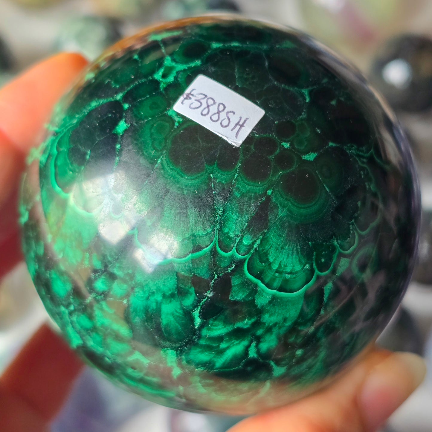 Chatoyant Malachite Sphere 💚