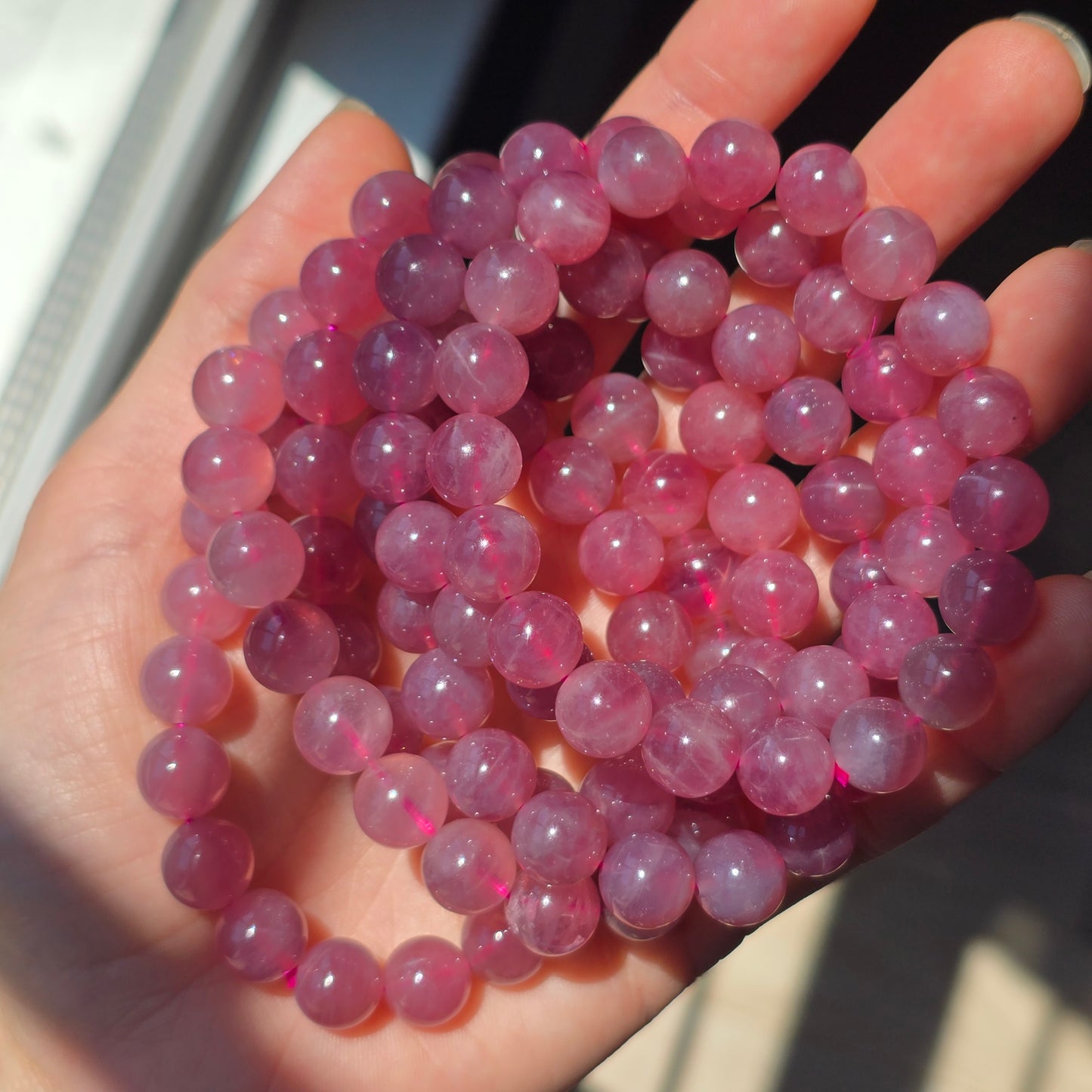 Star Flash Lavender Rose Quartz Bracelet
