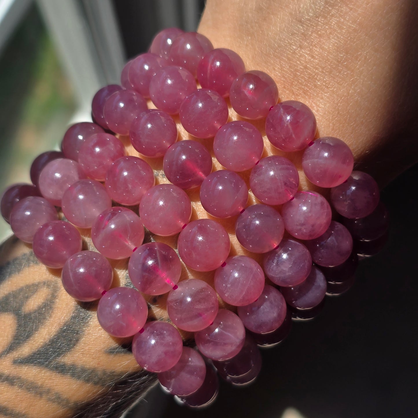 Star Flash Lavender Rose Quartz Bracelet