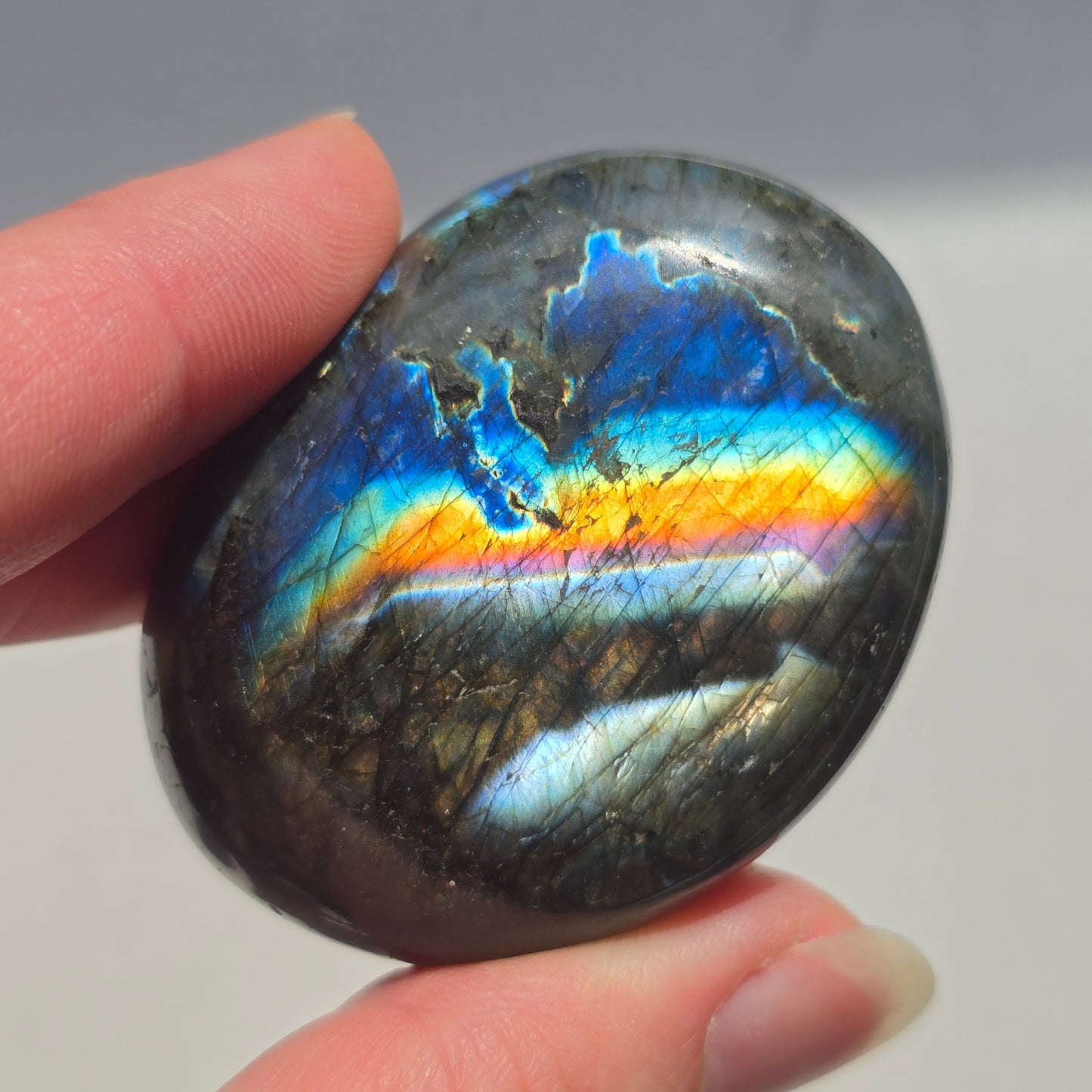 Rainbow Labradorite Palmstone
