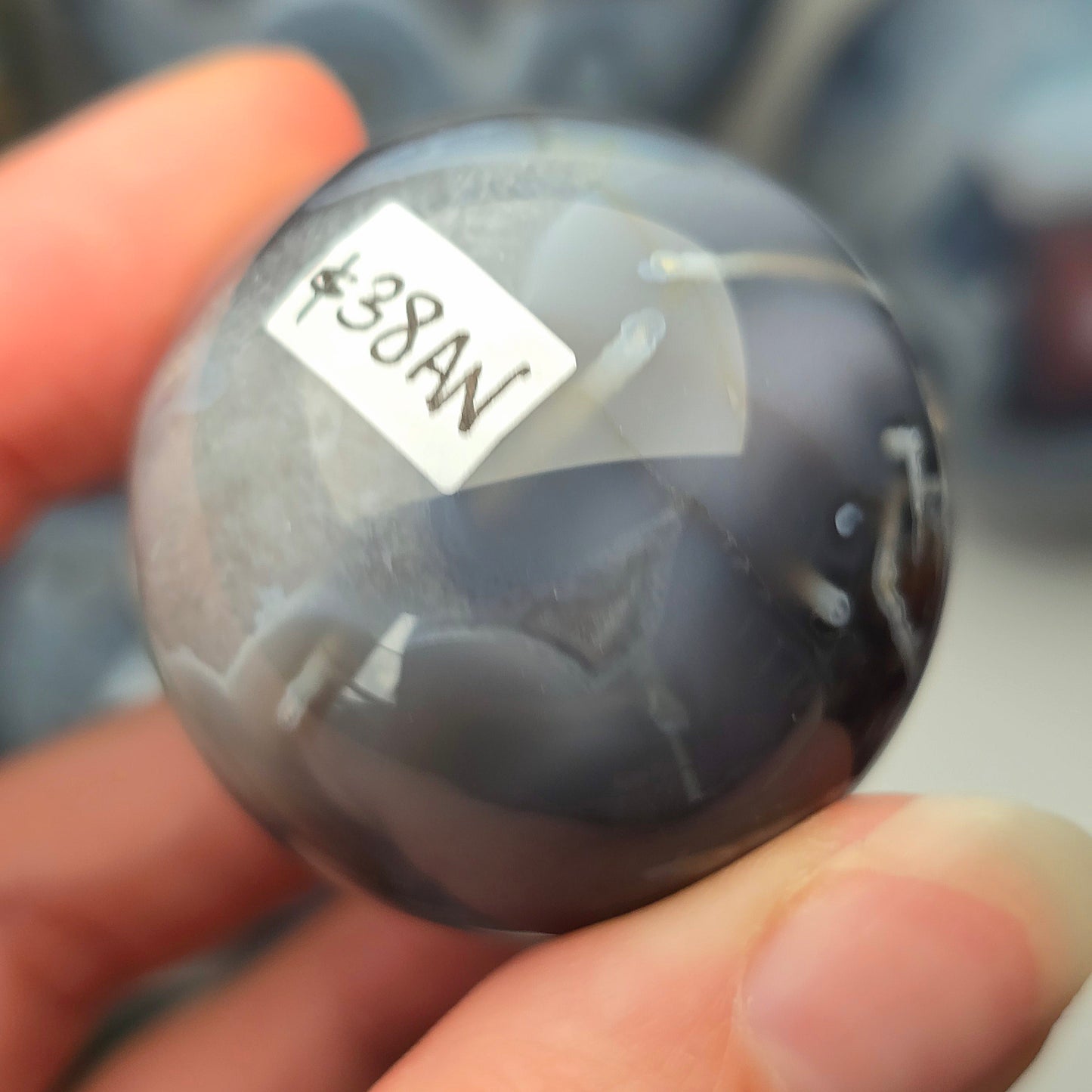 Moody Mozambique Agate Sphere 🖤
