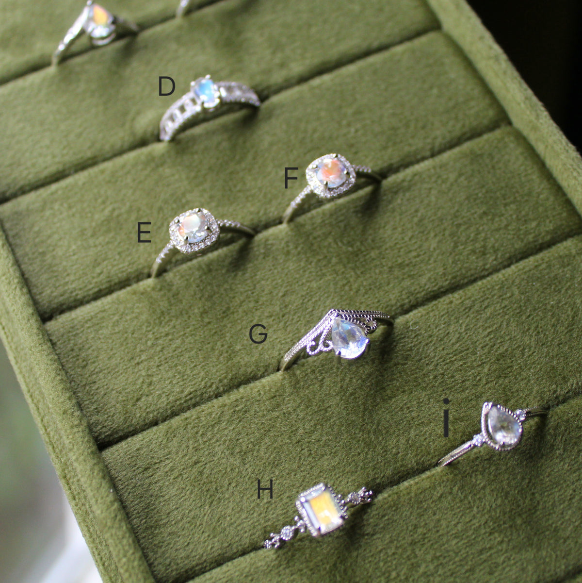 Faceted Madagascar Moonstone Ring • 925 Sterling Sliver • Size Adjustable