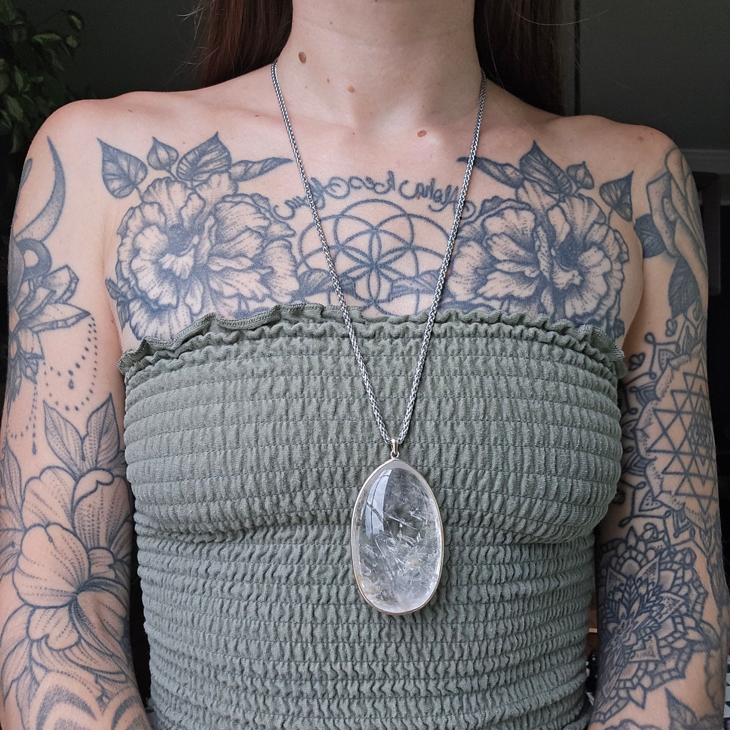 Quartz Enhydro Crystal Pendant