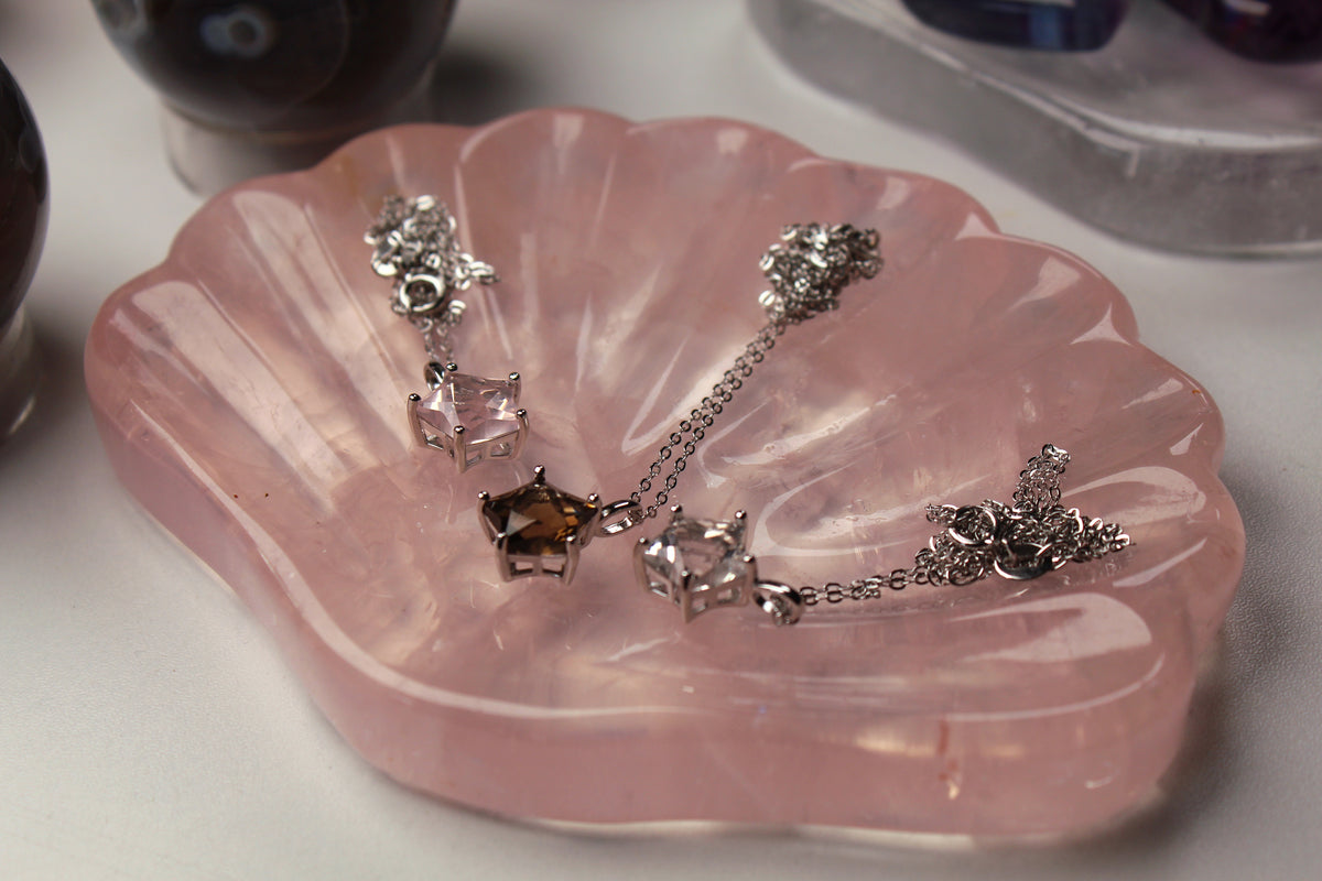 Quartz Star Pendant • Rose Quartz • Smokey Quartz • Clear Quartz