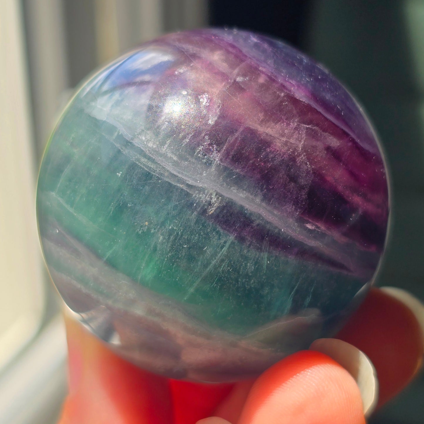 Teal + Purple Fluorite Sphere 🔮