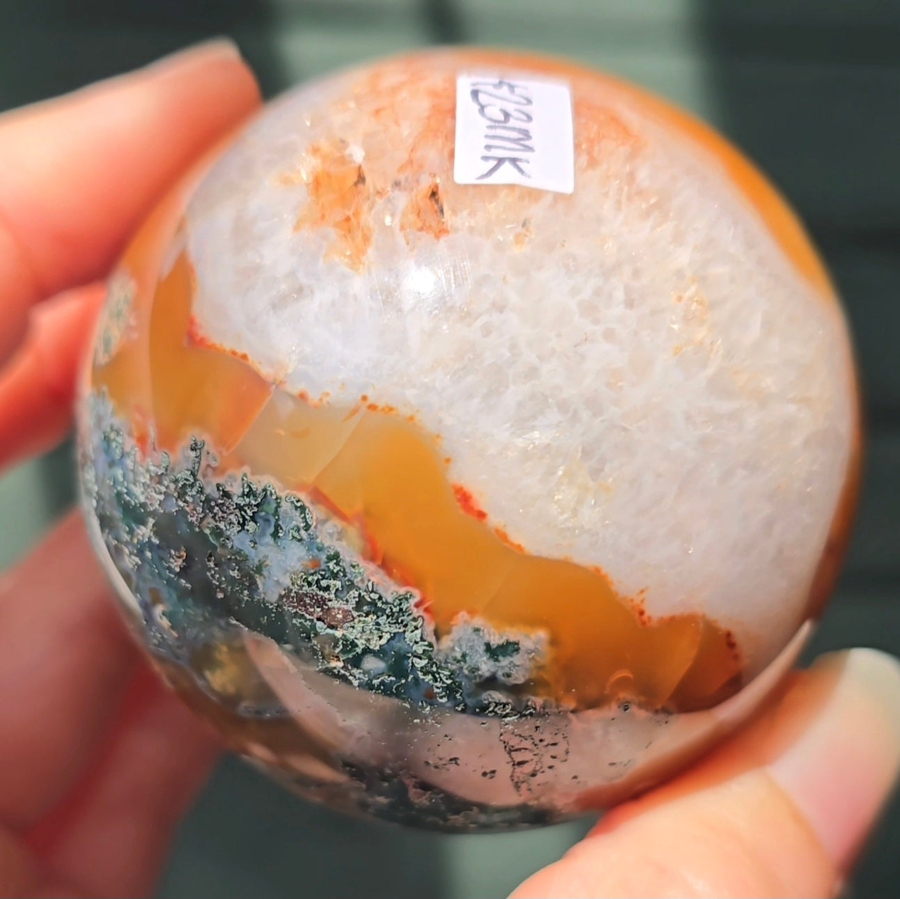 Druzy Moss Agate Sphere 🌿