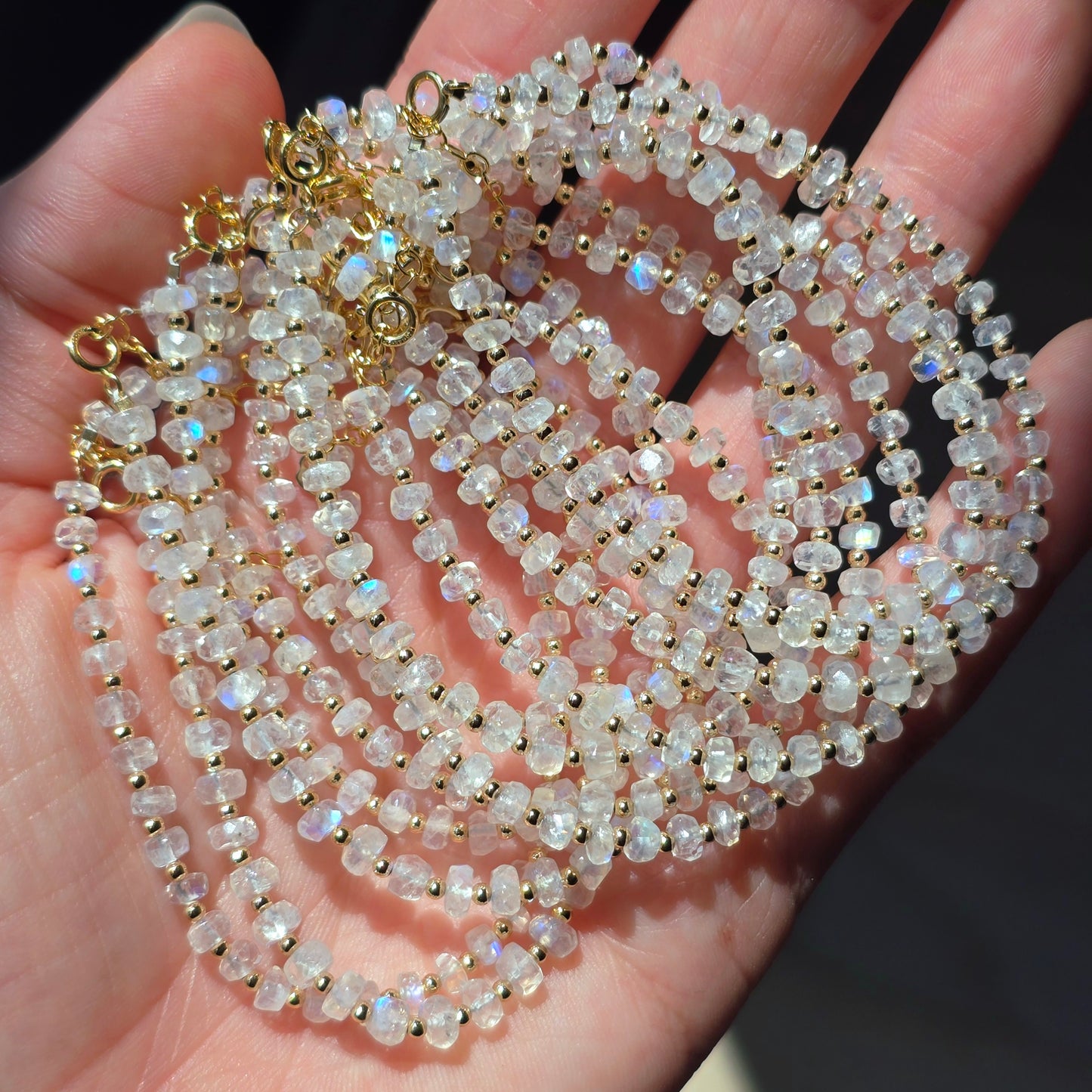 Faceted Moonstone Clasp Bracelet