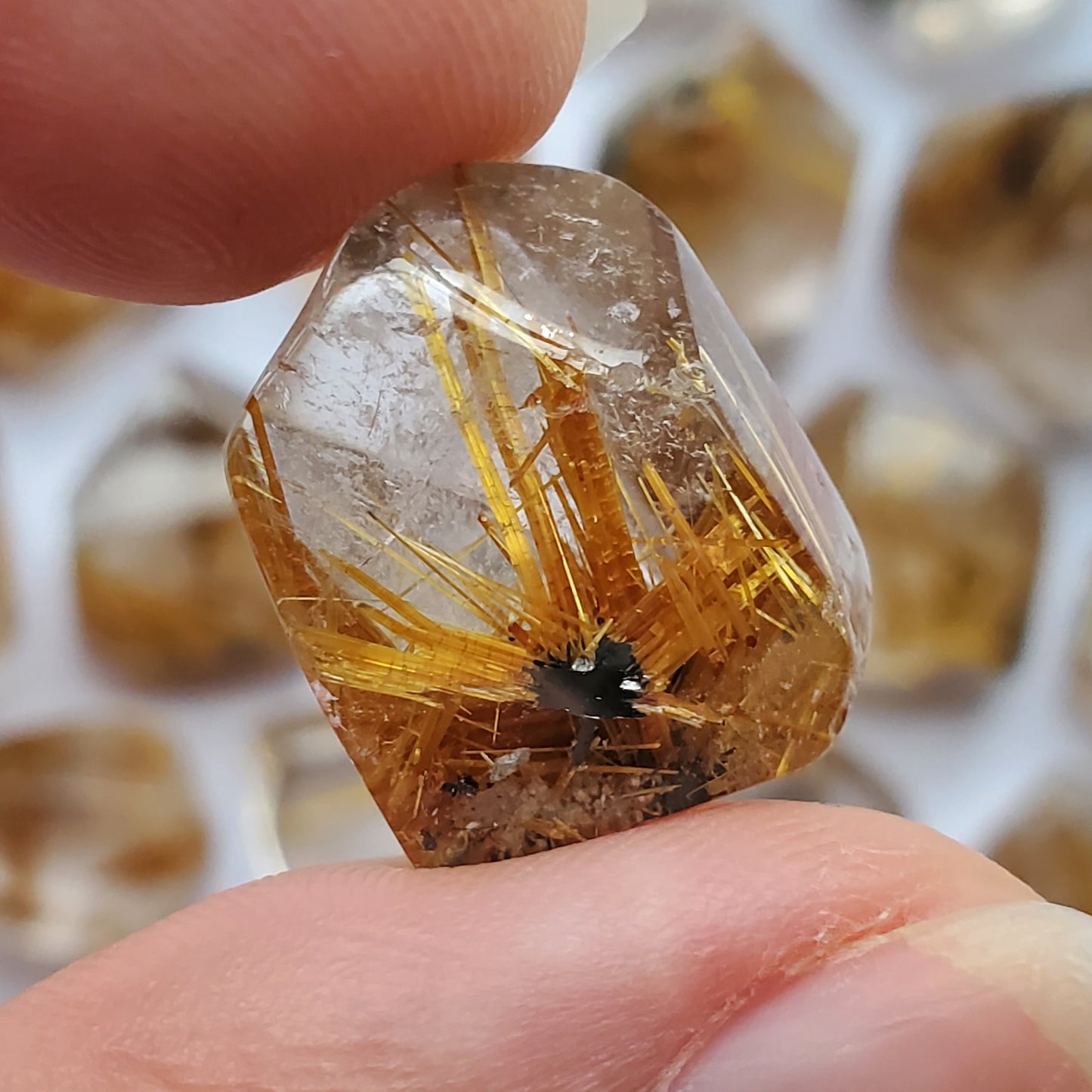 Mini Faceted Golden Rutilated Quartz