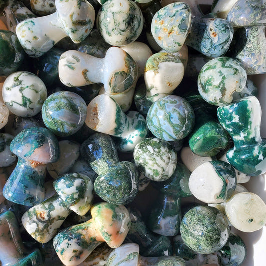 Mini Moss Agate Mushrooms