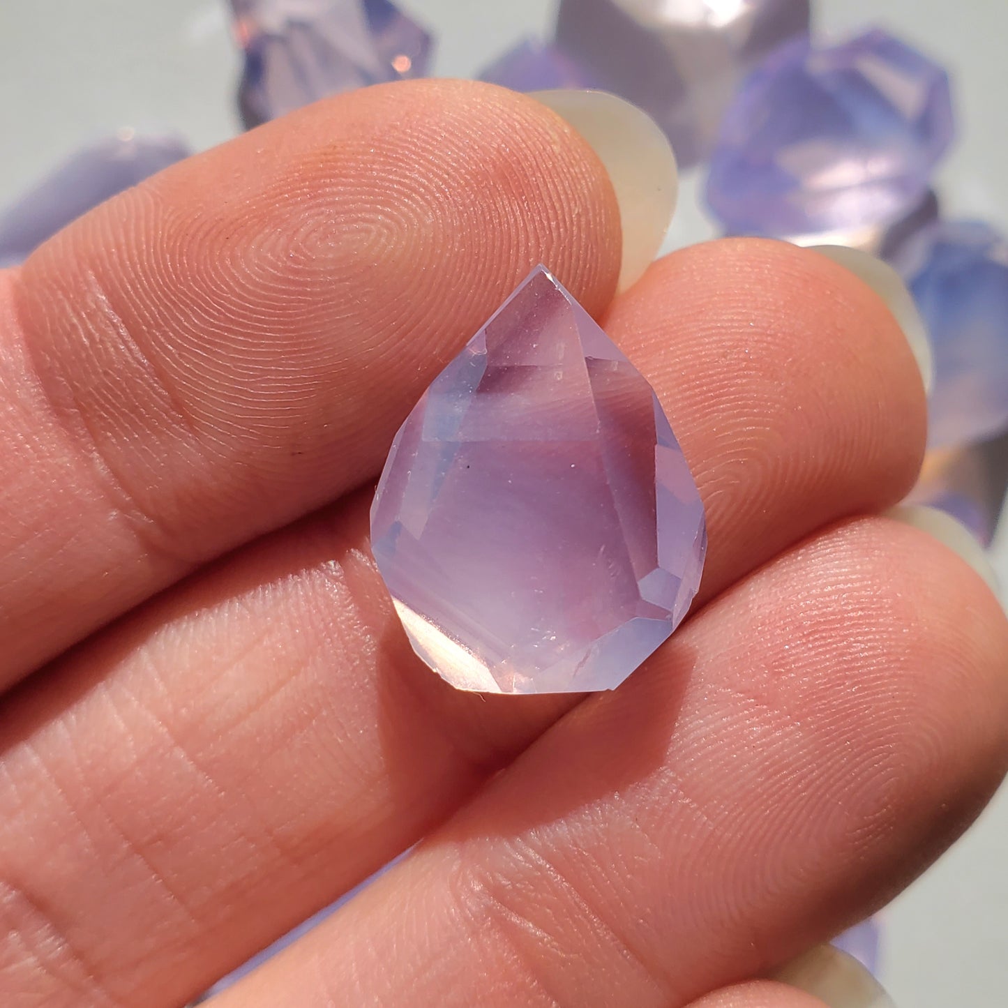 Mini Faceted Lavender Rose Quartz