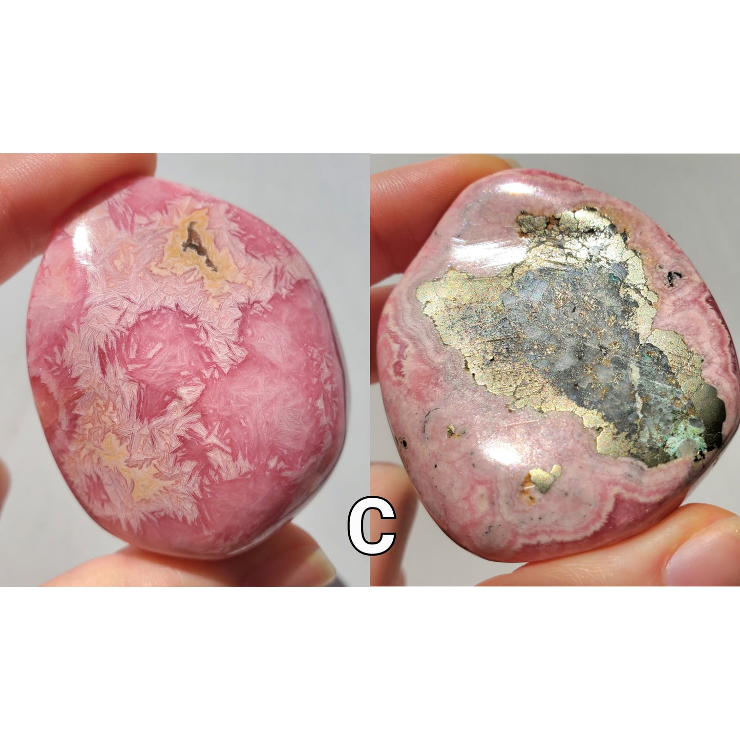 Rhodochrosite Palmstones