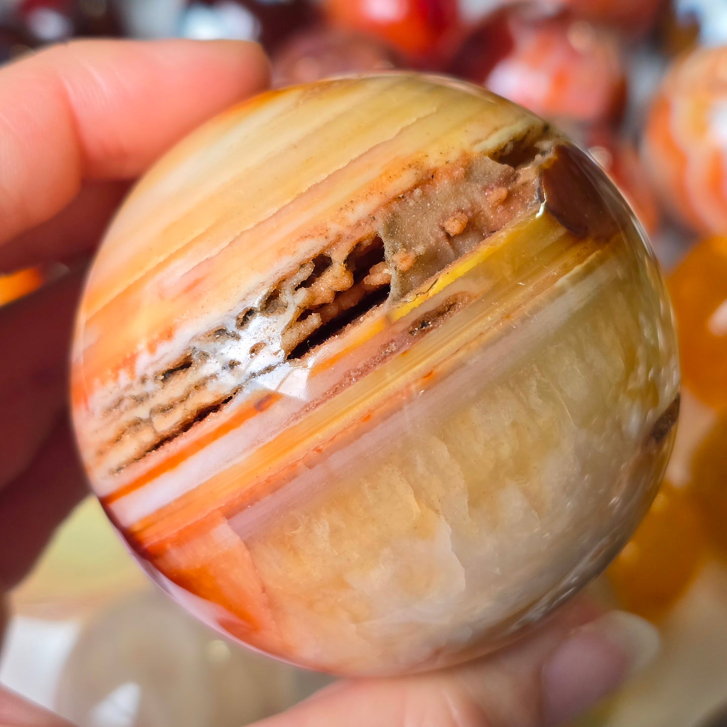Funky Carnelian Sphere 💛
