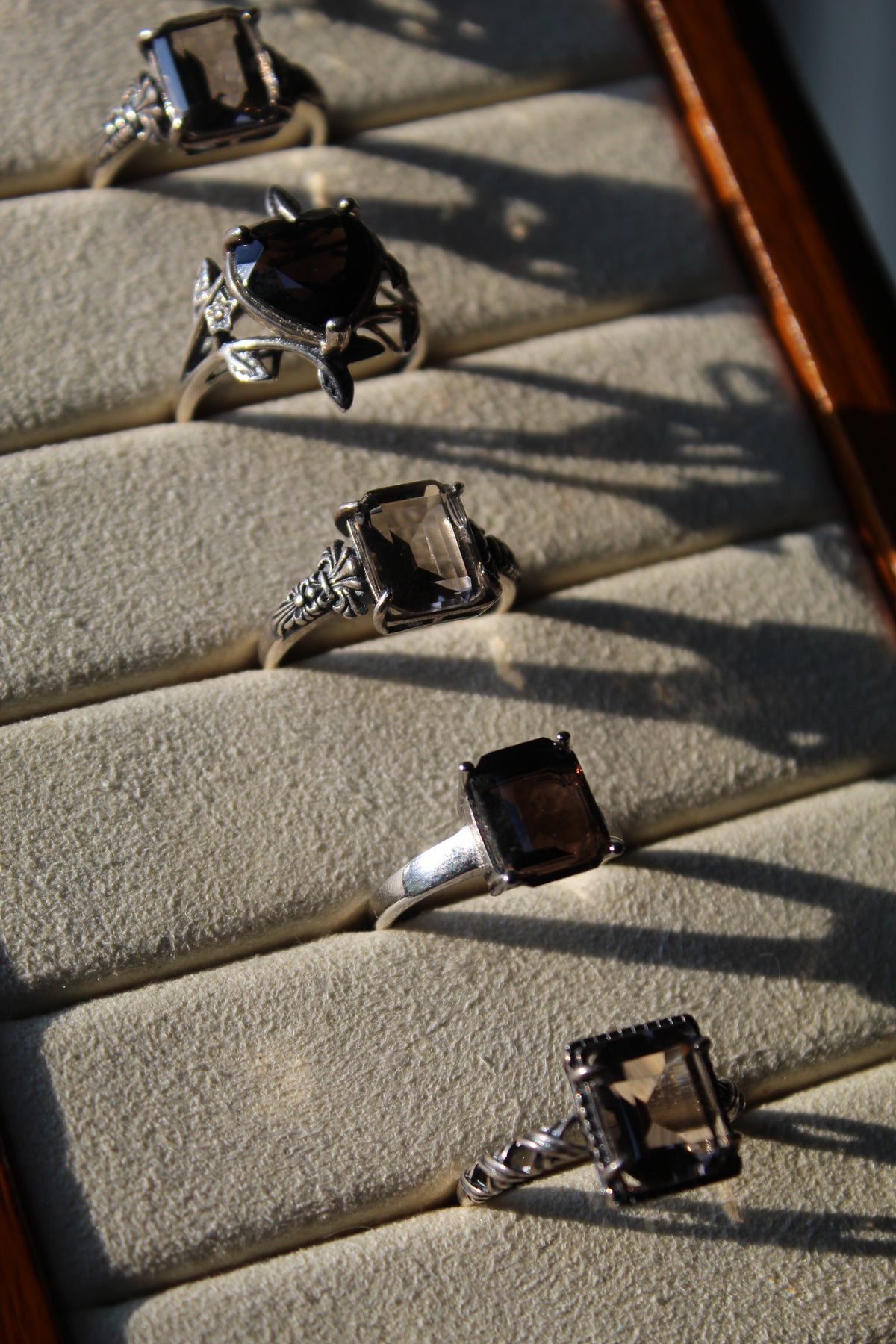 Smokey Quartz Ring • 925 Sterling Sliver • Size Adjustable