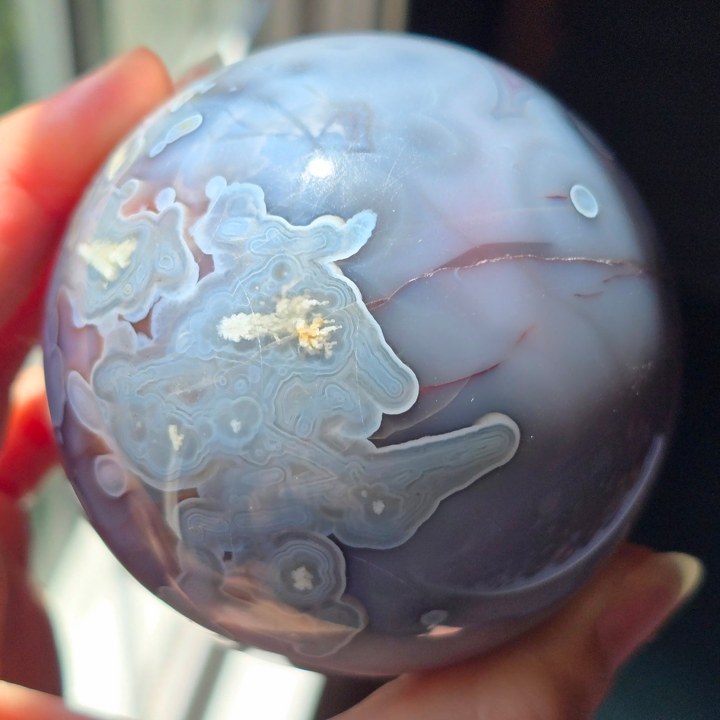 XL Mozambique Agate Sphere 🩵