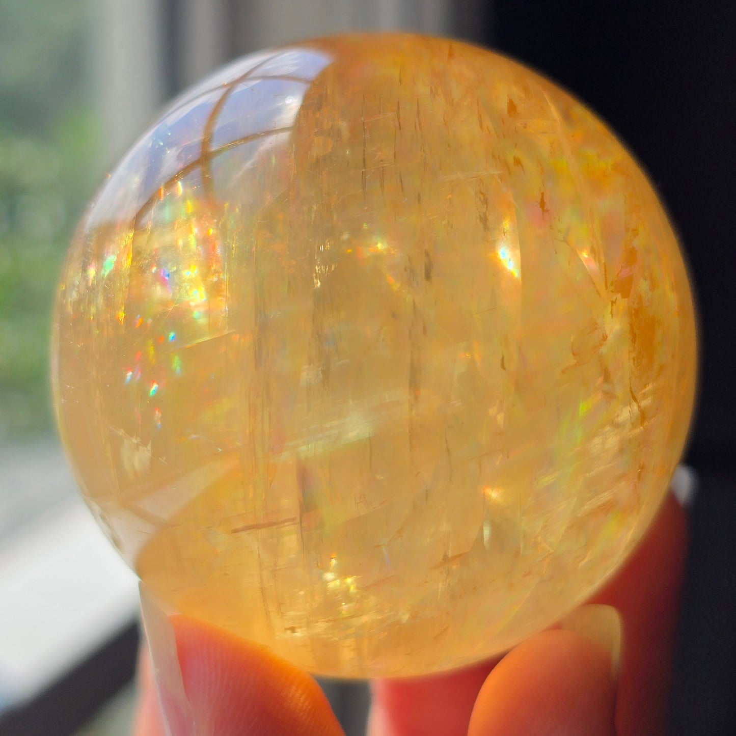HQ Optical Honey Calcite Sphere 🌈