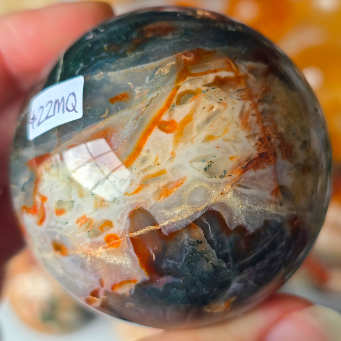 Red Moss Agate Sphere 🌿