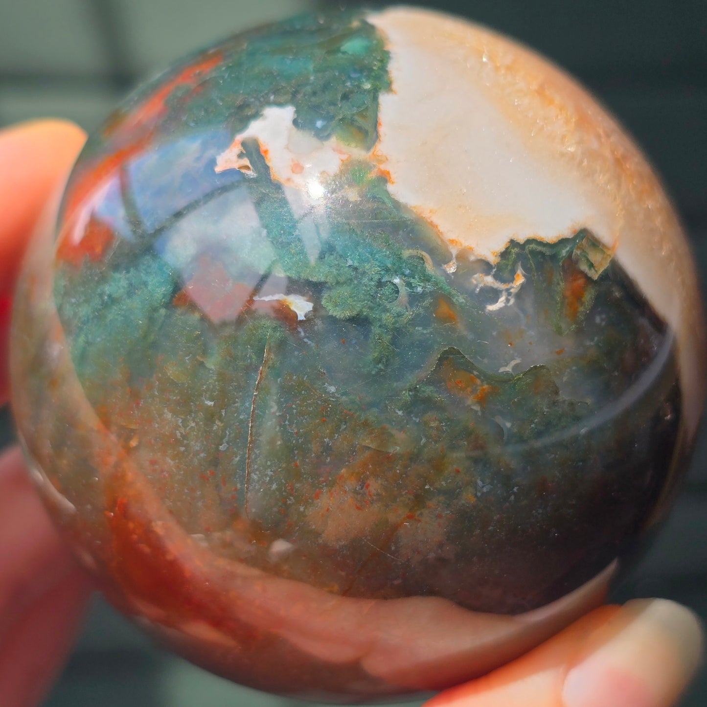 Red Moss Agate Sphere 🌿