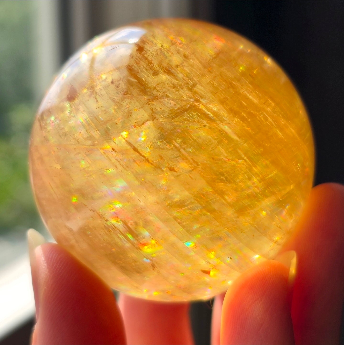 HQ Optical Honey Calcite Sphere 🌈