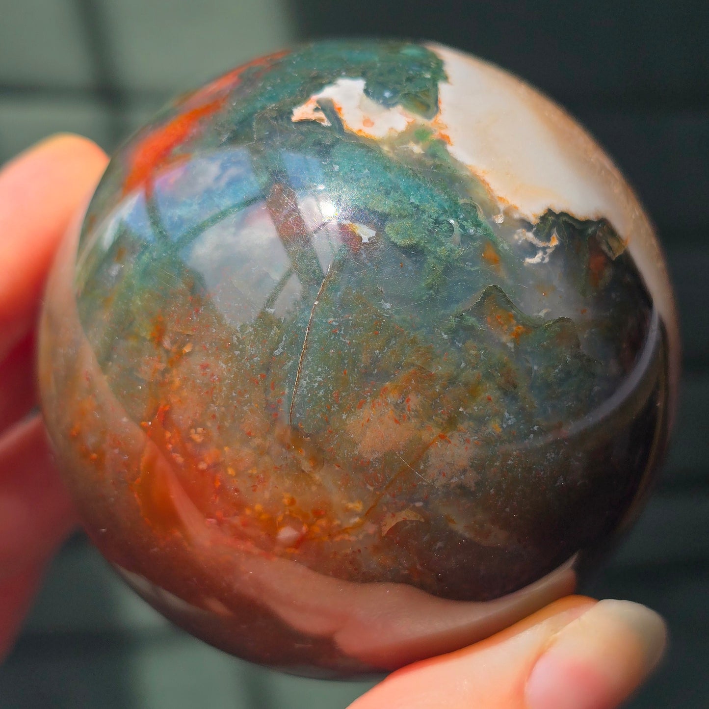 Red Moss Agate Sphere 🌿