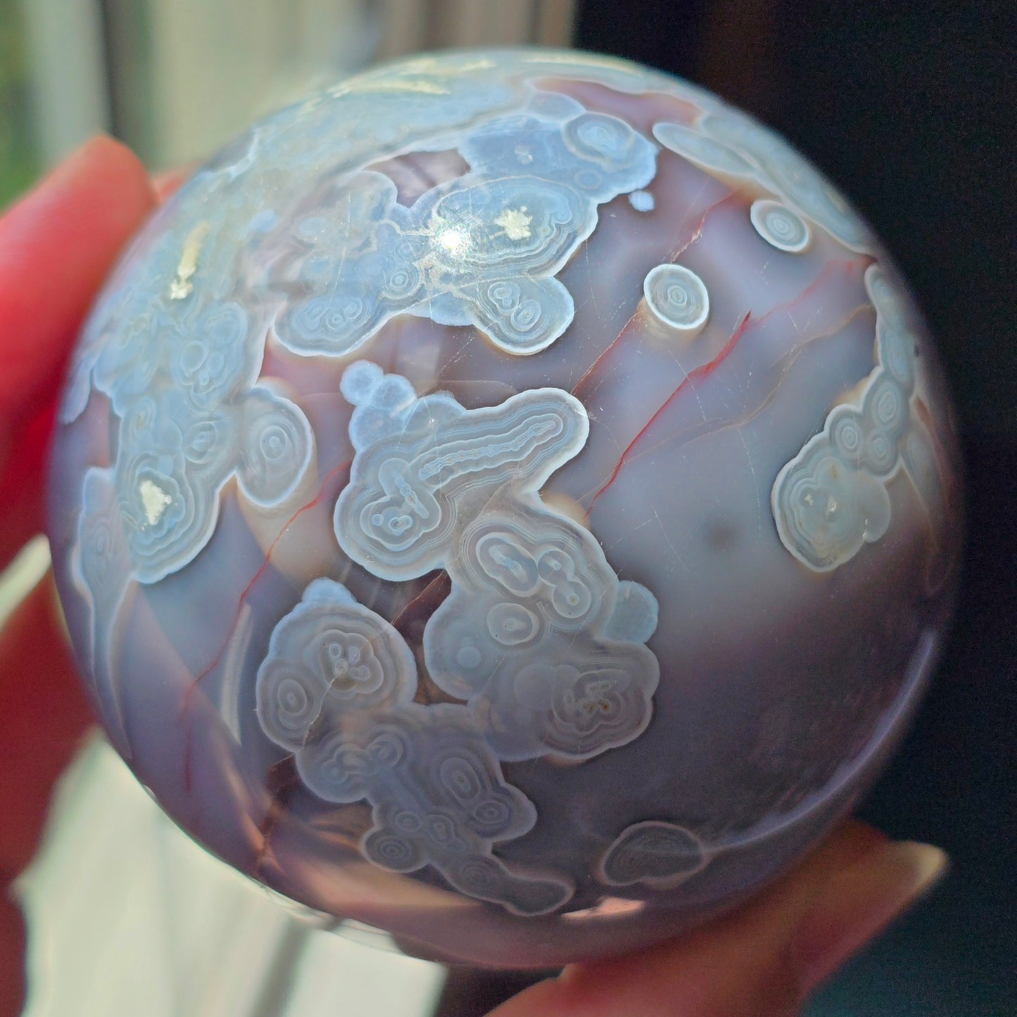 XL Mozambique Agate Sphere 🩵