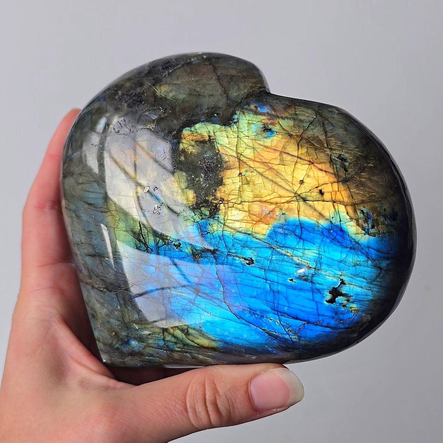 Labradorite Heart