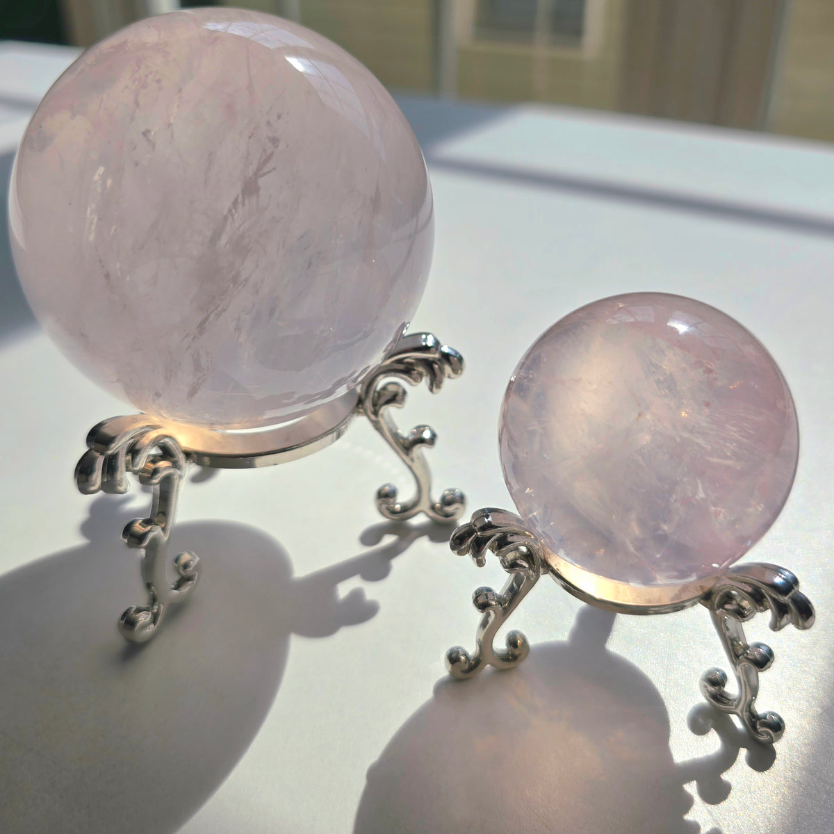 Ornate Silver Sphere Stand