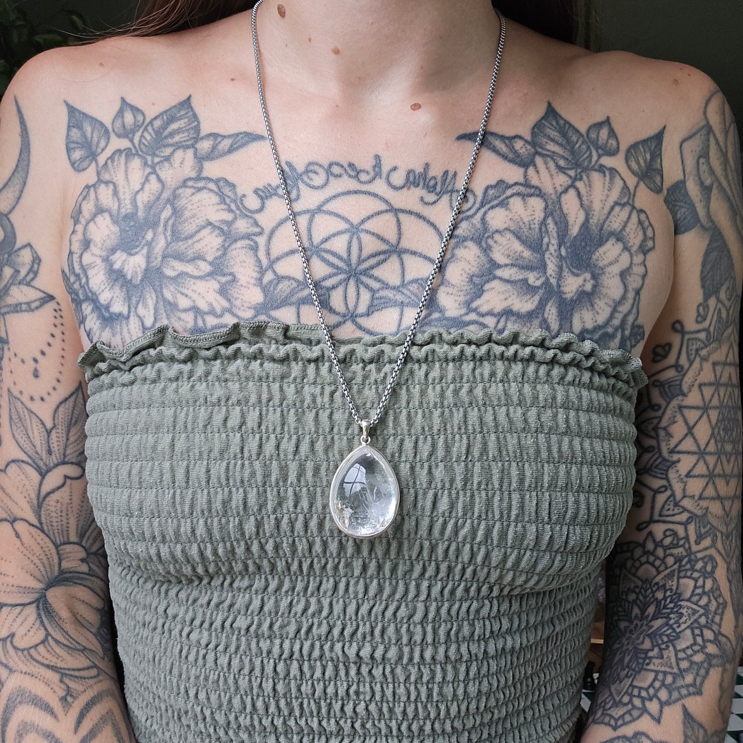 Quartz Enhydro Crystal Pendant