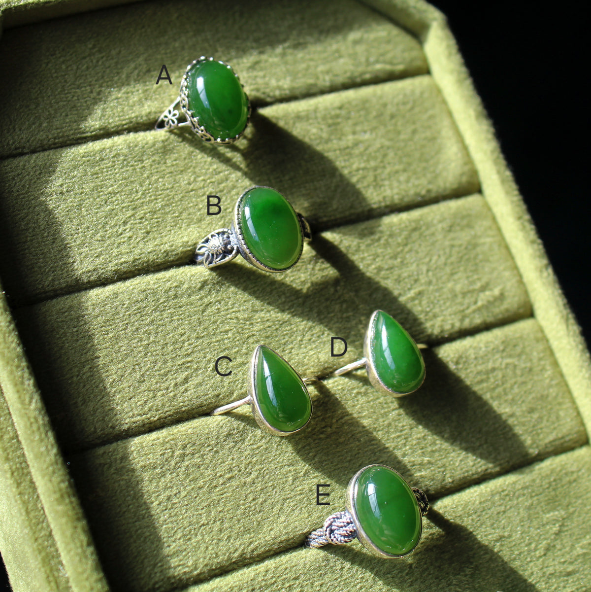 Hetian Jade Ring • 925 Sterling Sliver • Size Adjustable