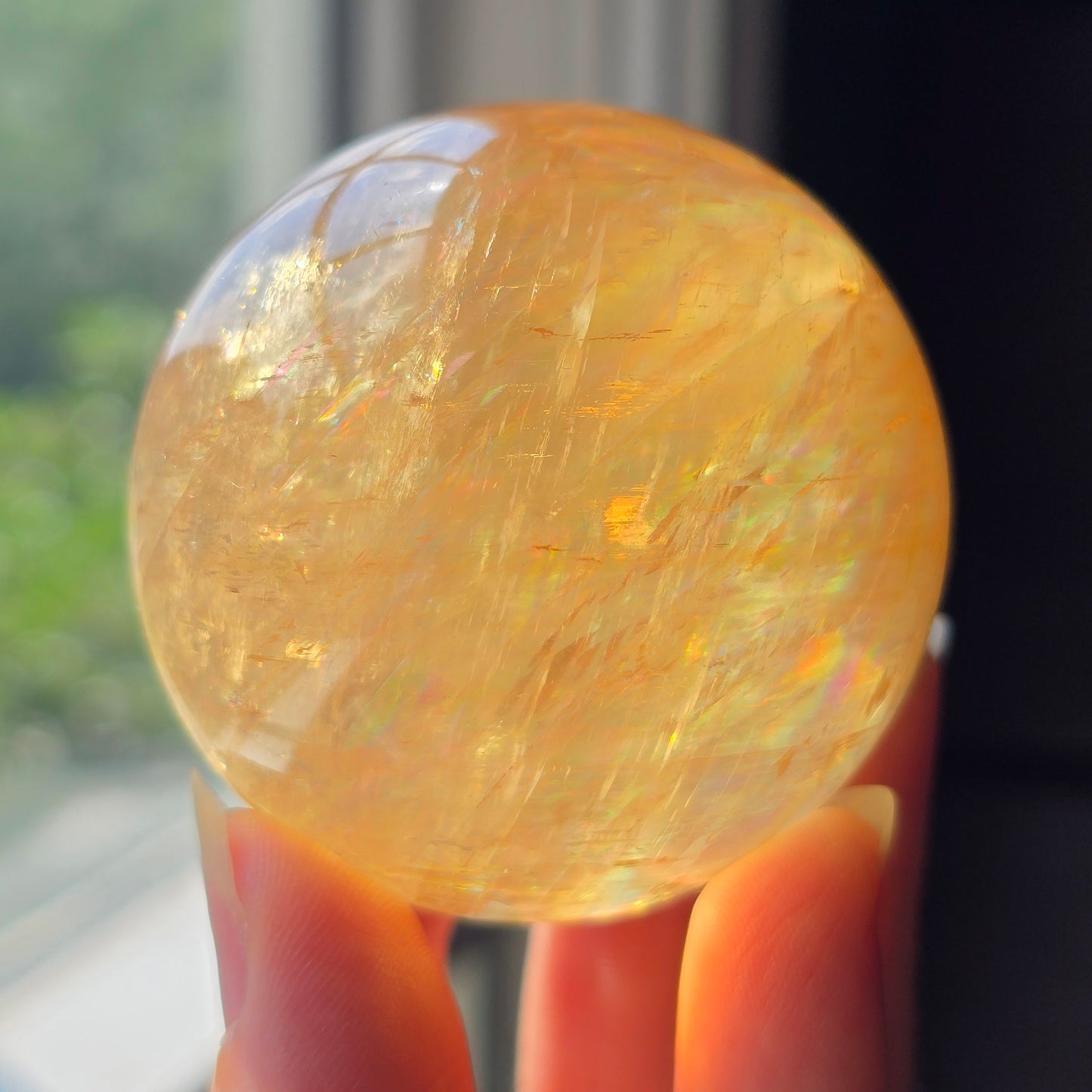 Optical Honey Calcite Sphere 🌈