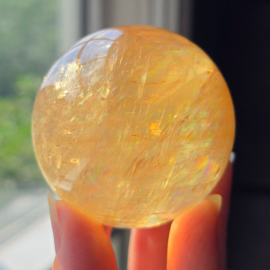 Optical Honey Calcite Sphere 🌈