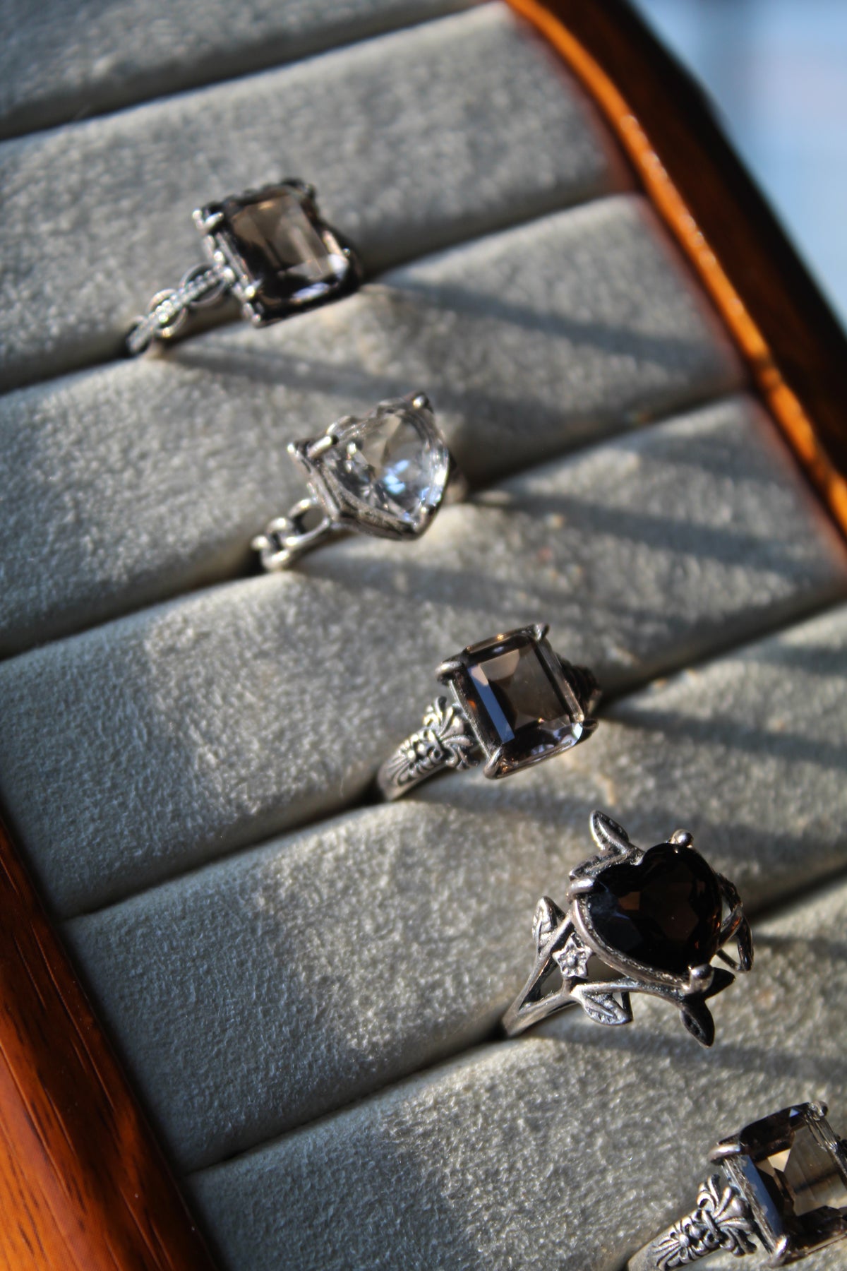 Smokey Quartz Ring • 925 Sterling Sliver • Size Adjustable