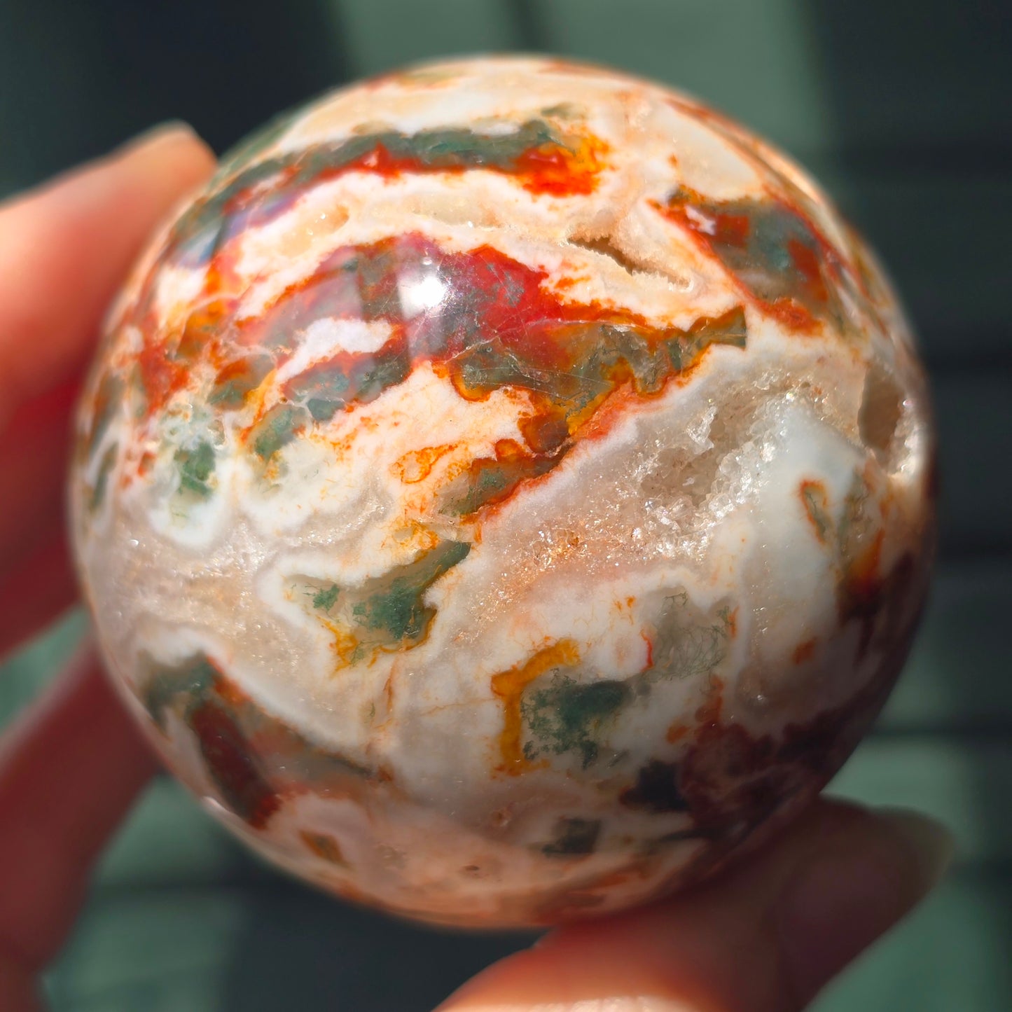 Red Moss Agate Sphere ❤️
