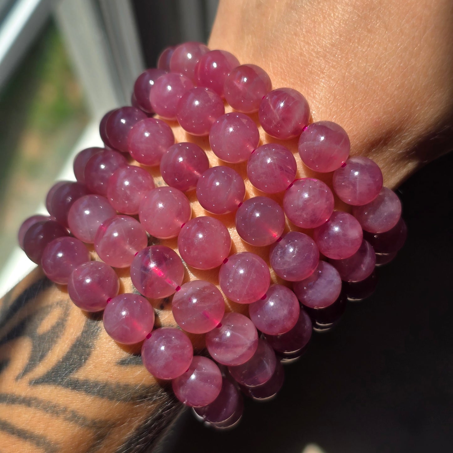Star Flash Lavender Rose Quartz Bracelet