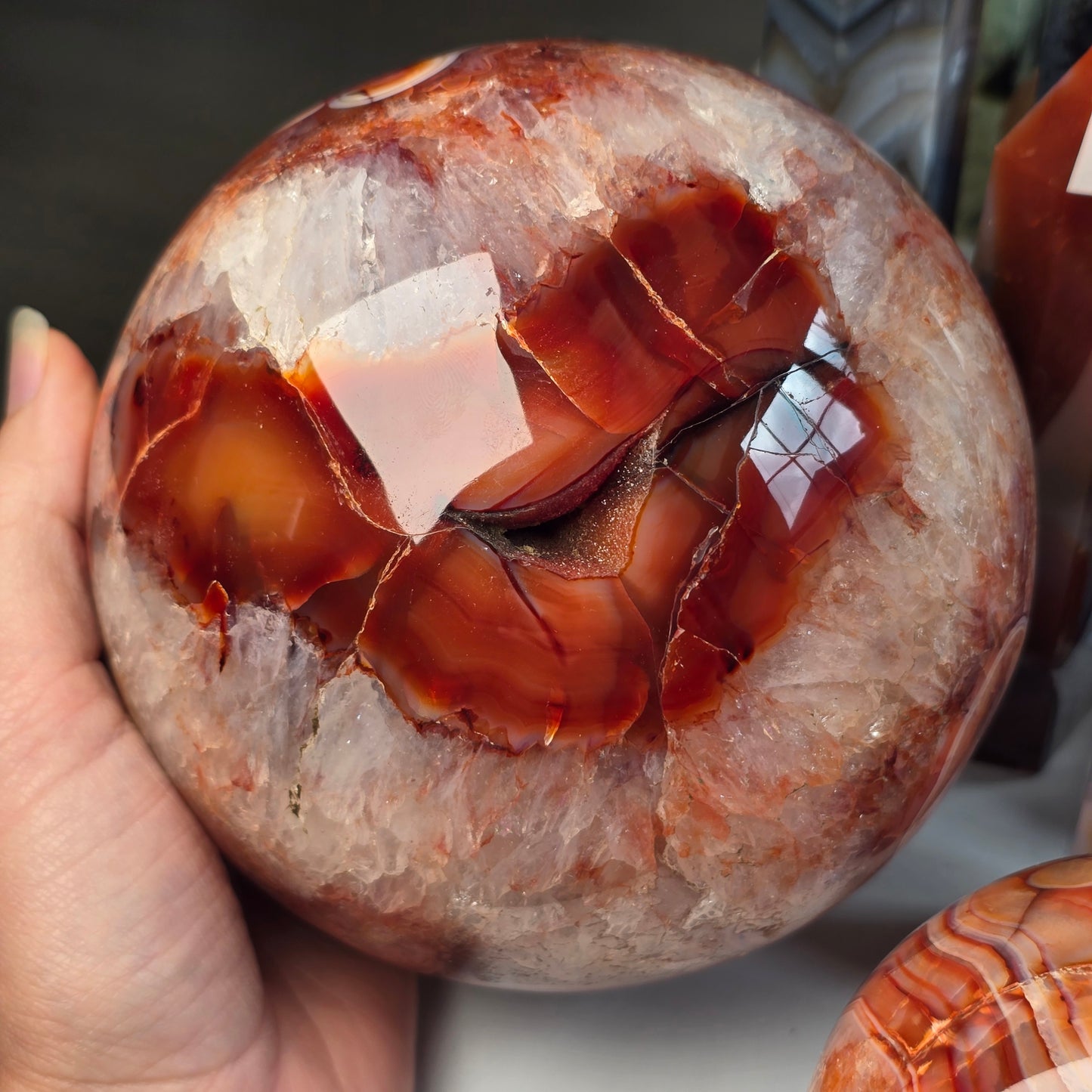 XL Carnelian Sphere ❤️
