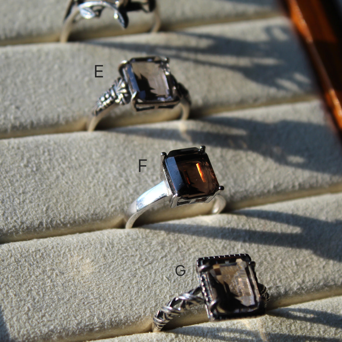 Smokey Quartz Ring • 925 Sterling Sliver • Size Adjustable