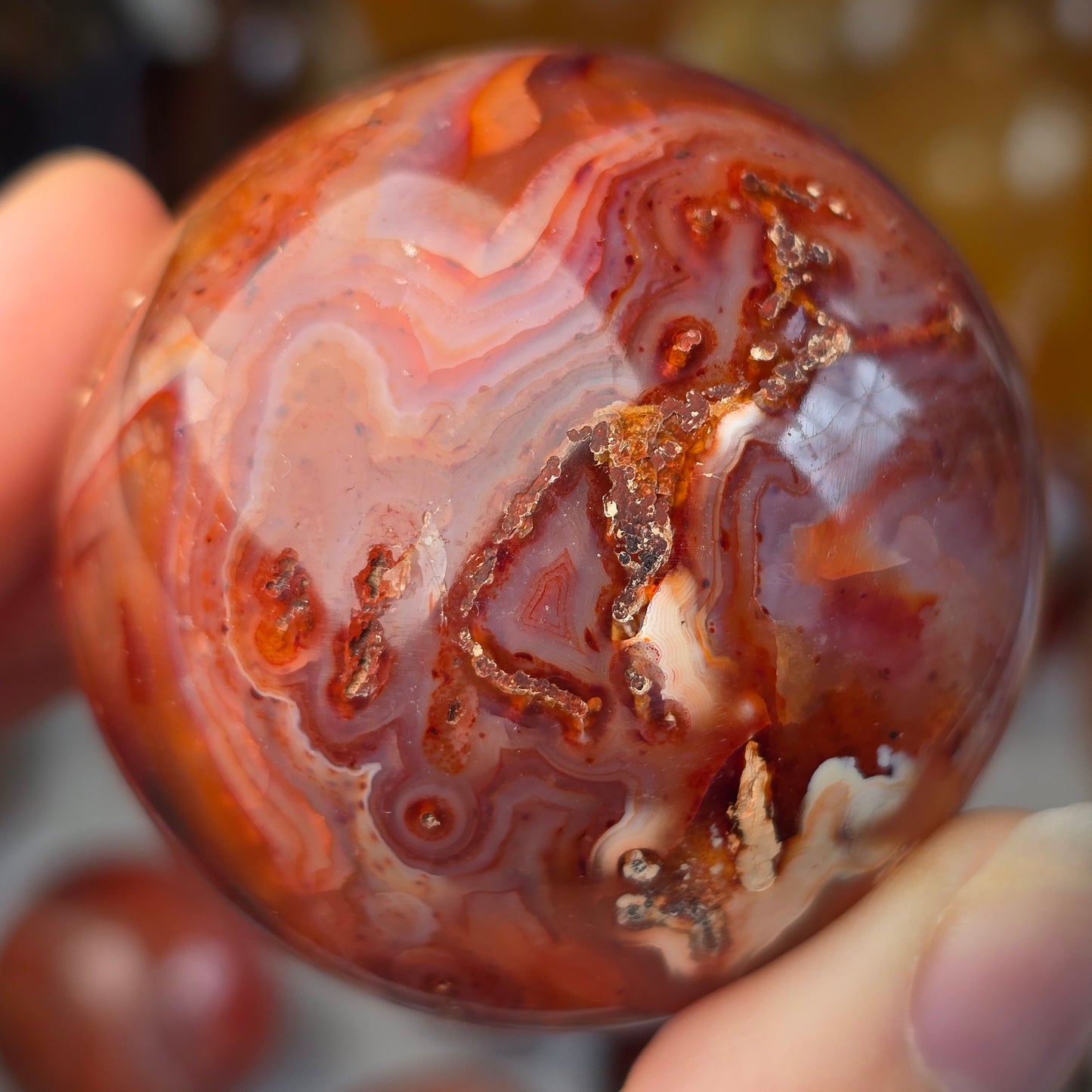 Funky Carnelian Sphere ❤️