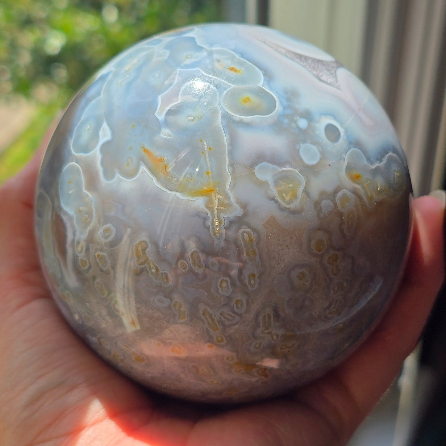 XL Mozambique Agate Sphere 🩵