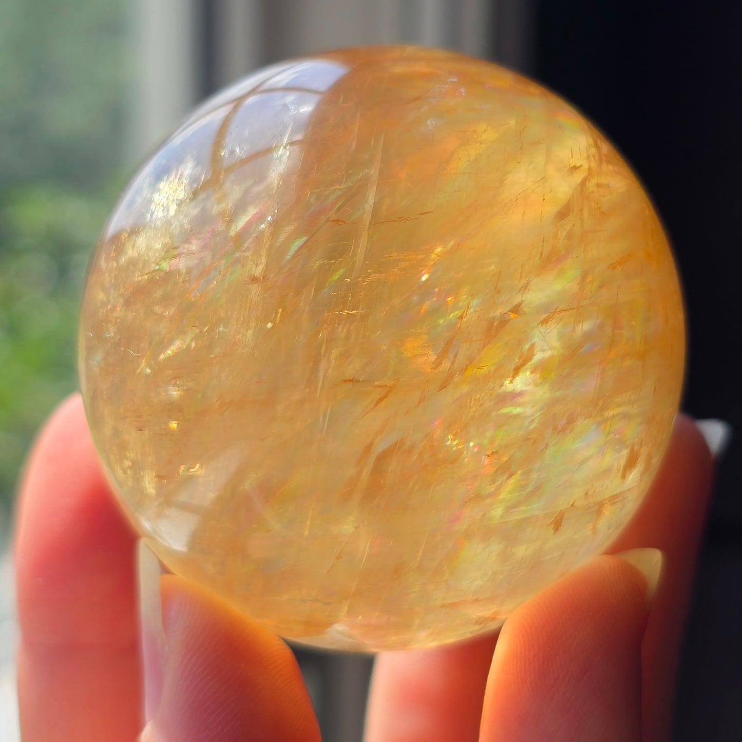 Optical Honey Calcite Sphere 🌈
