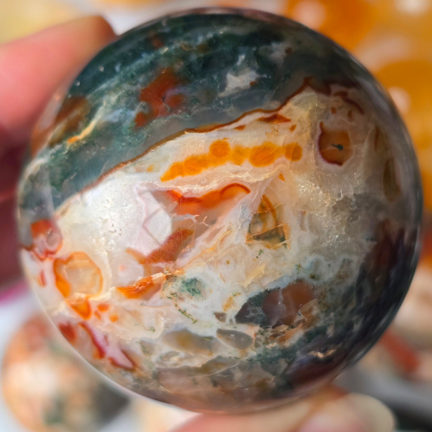 Red Moss Agate Sphere 🌿
