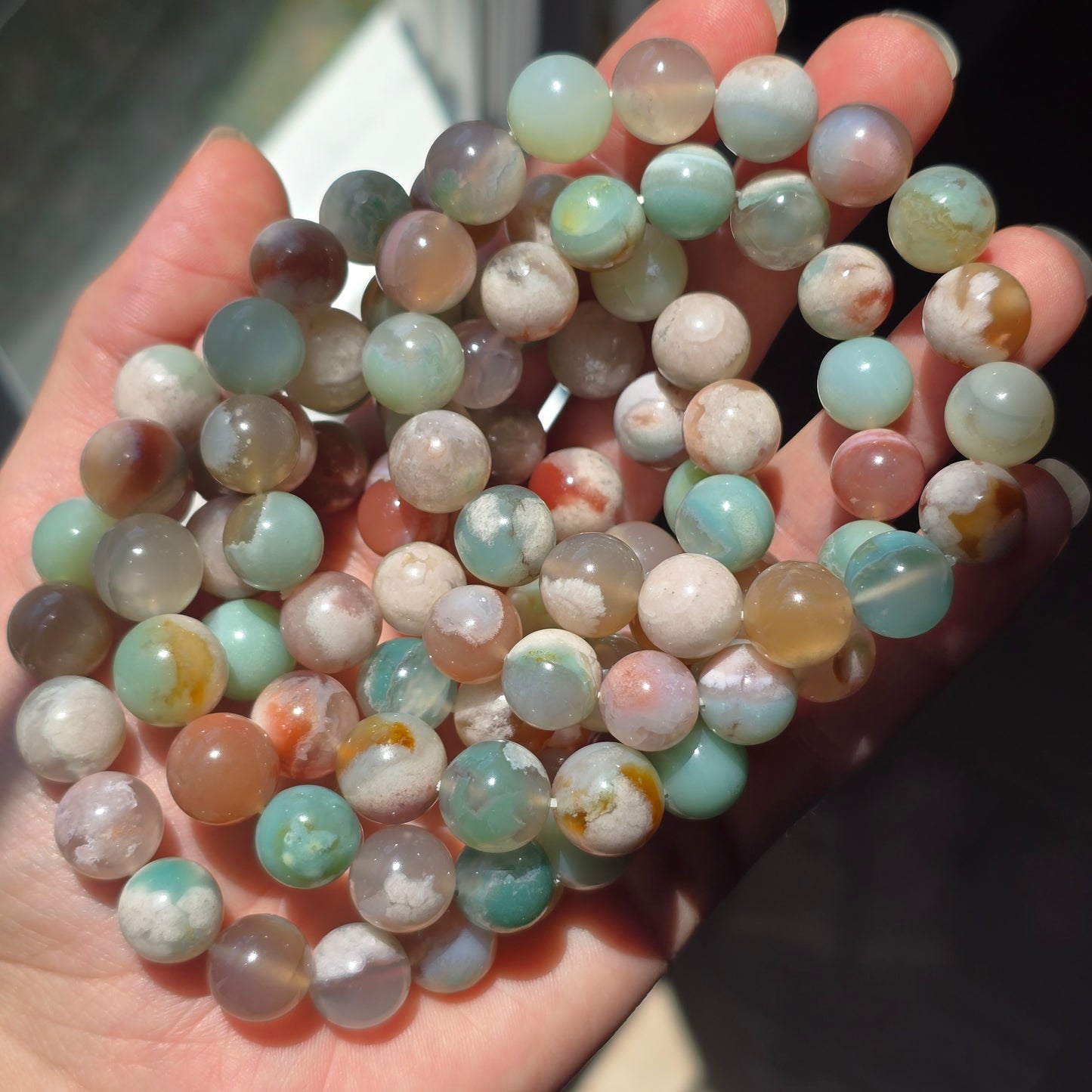 Green Flower Agate
