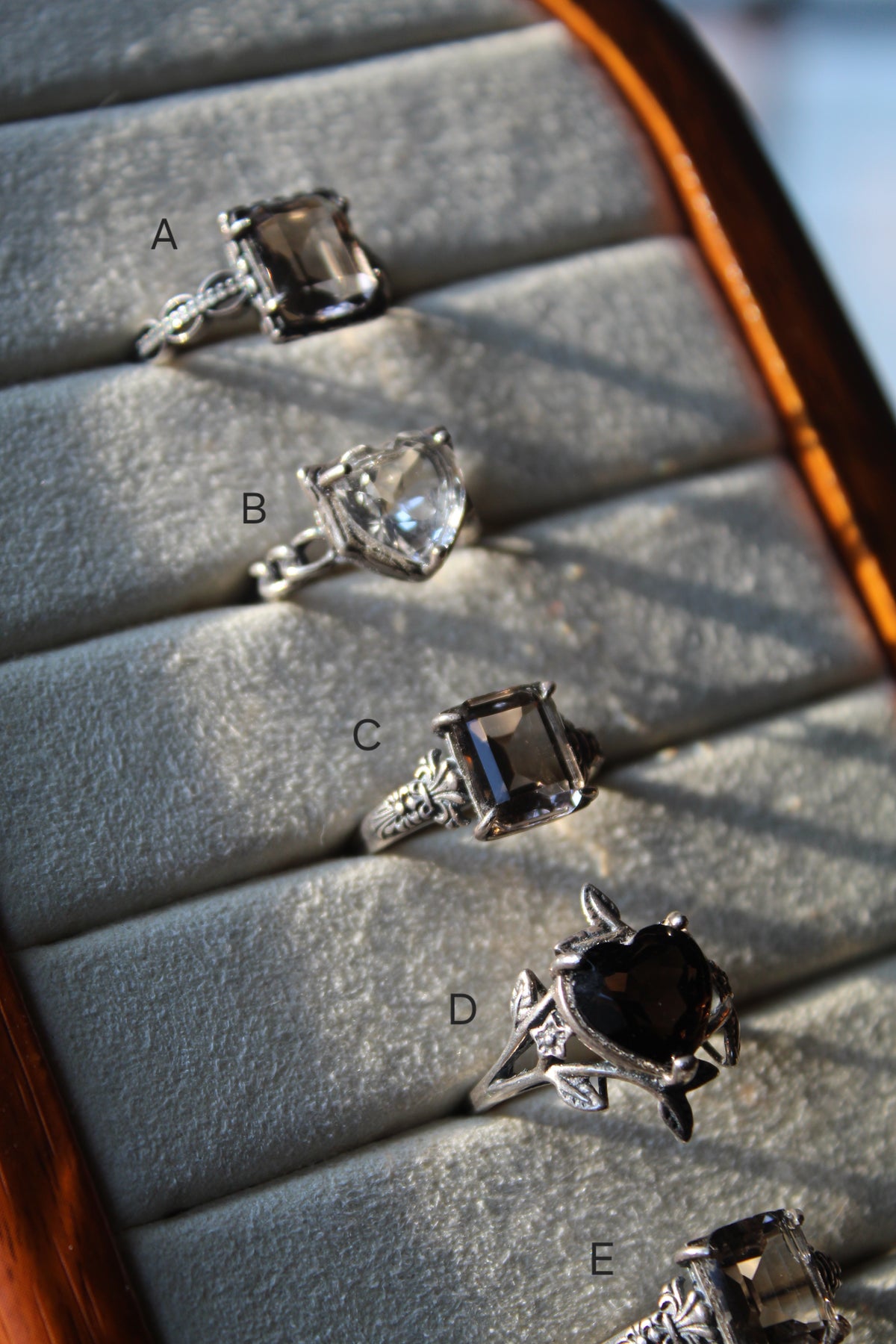 Smokey Quartz Ring • 925 Sterling Sliver • Size Adjustable