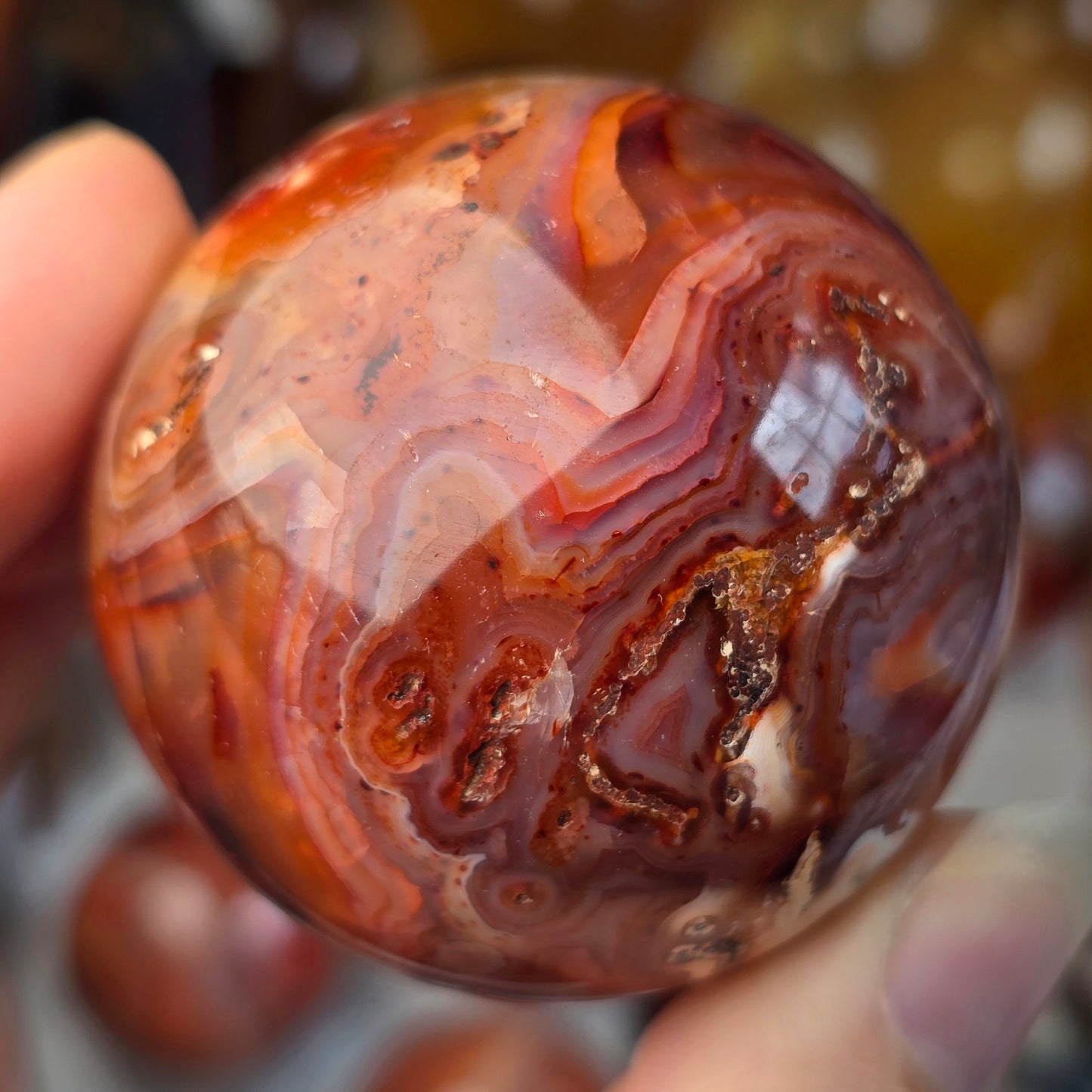Funky Carnelian Sphere ❤️