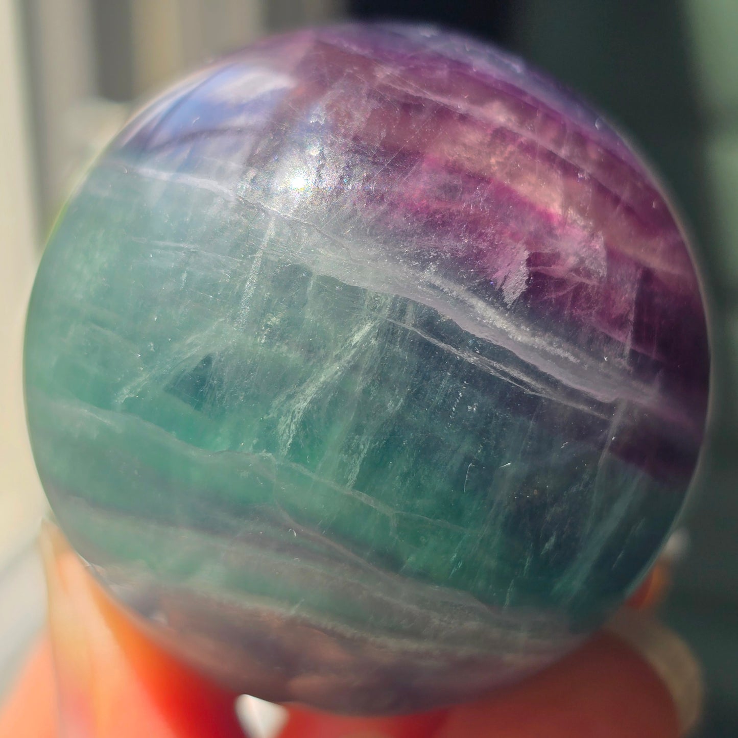 Teal + Purple Fluorite Sphere 🔮