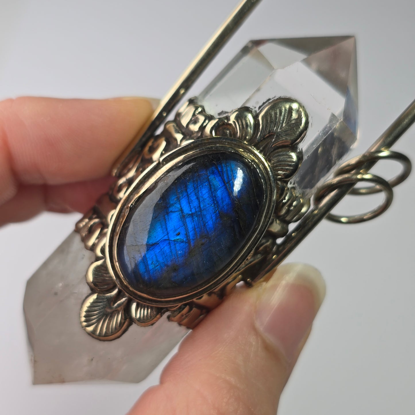 Quartz + Labradorite Pendant