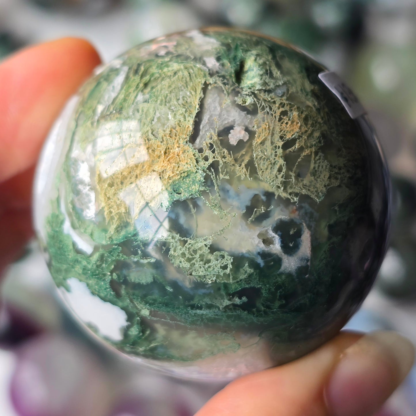 Druzy Moss Agate Sphere 🌿