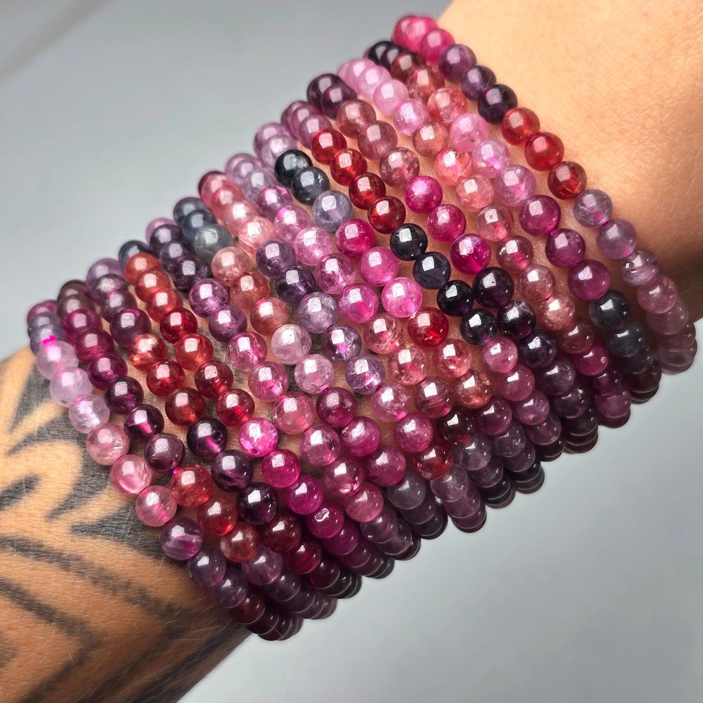 Pink / Red / Purple Tourmaline Bracelet