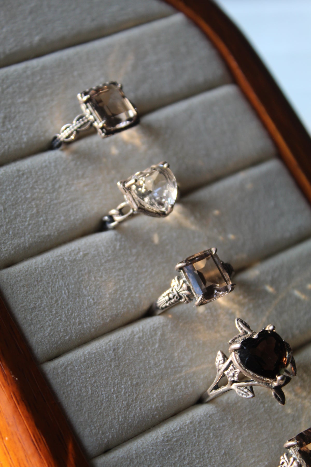Smokey Quartz Ring • 925 Sterling Sliver • Size Adjustable