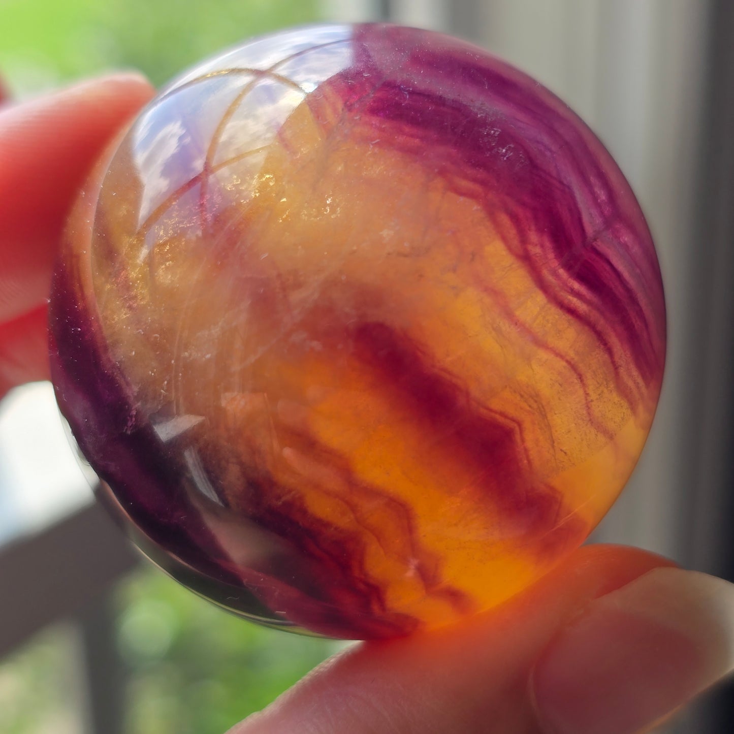 Magenta + Yellow Fluorite Sphere 💛